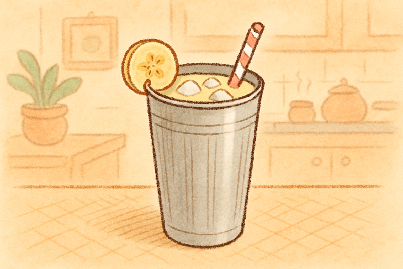 Banana milkshake (Kele milkshake) — nutrition facts and gut health info