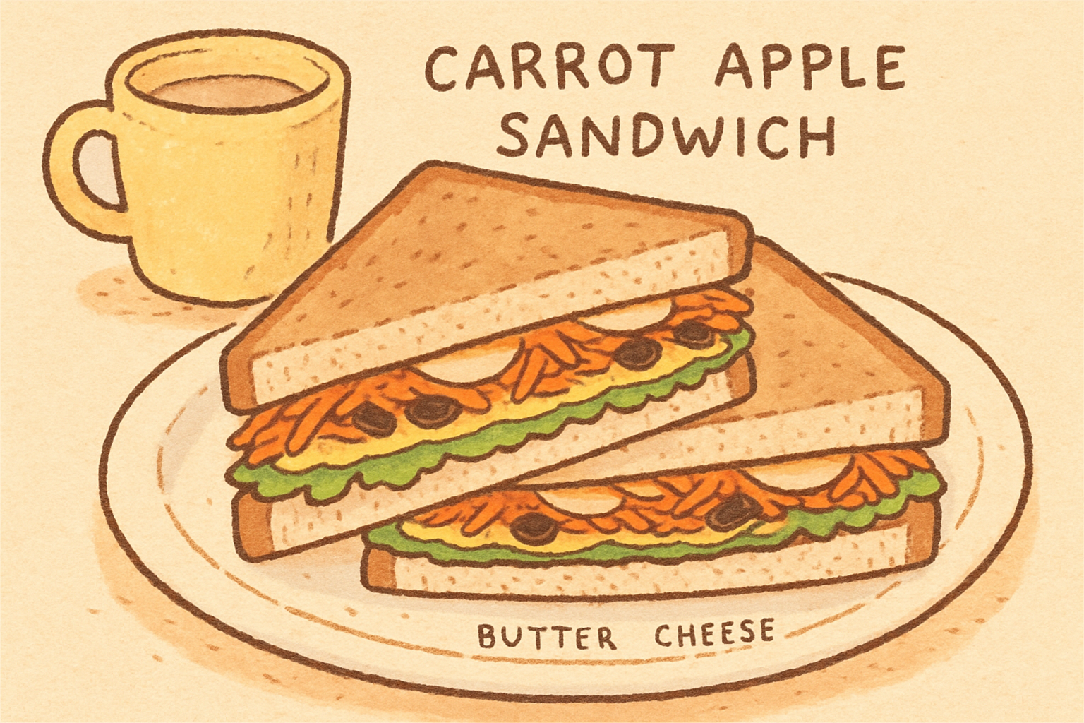 Carrot apple sandwich (Gajar aur seb ka sandwich) — nutrition facts and gut health info