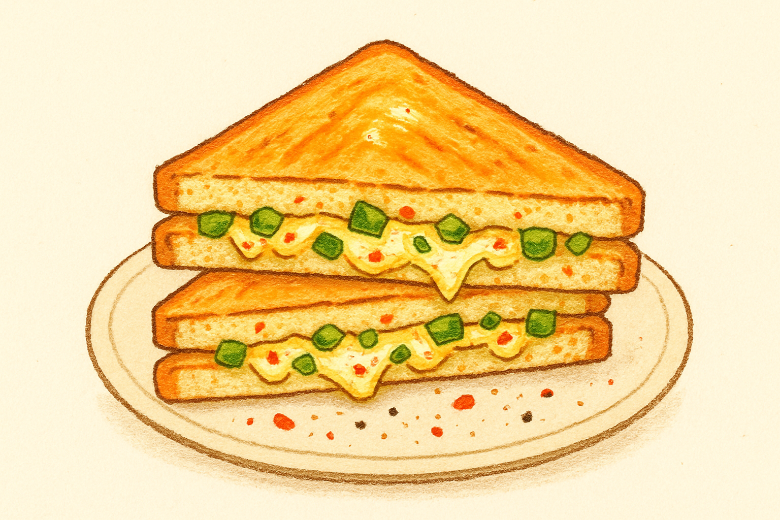 Cheese and chilli sandwich  — nutrition facts and gut health info