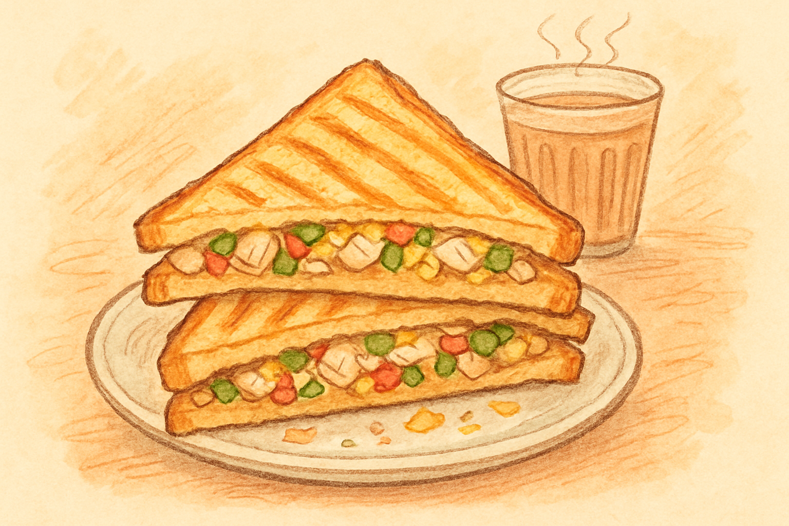 Chicken sandwich (toasted) — nutrition facts and gut health info