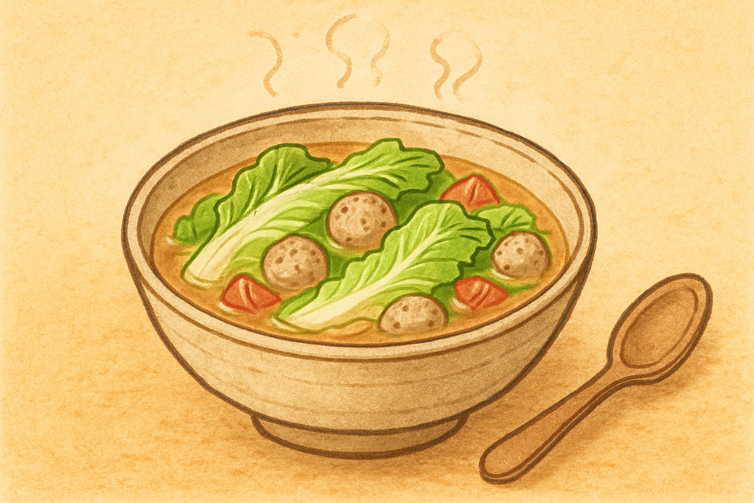Chinese cabbage and meat ball soup — nutrition facts and gut health info