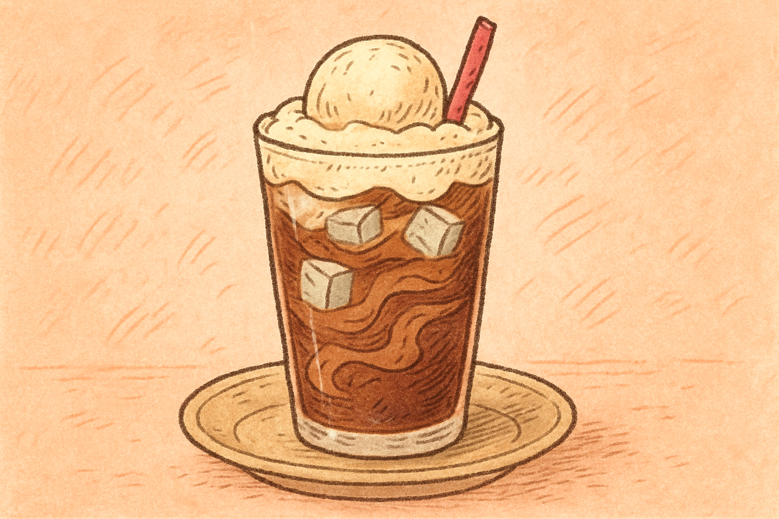 Cold coffee with ice cream nutrition facts — 237.3 kcal, 5.6g protein per tall glass