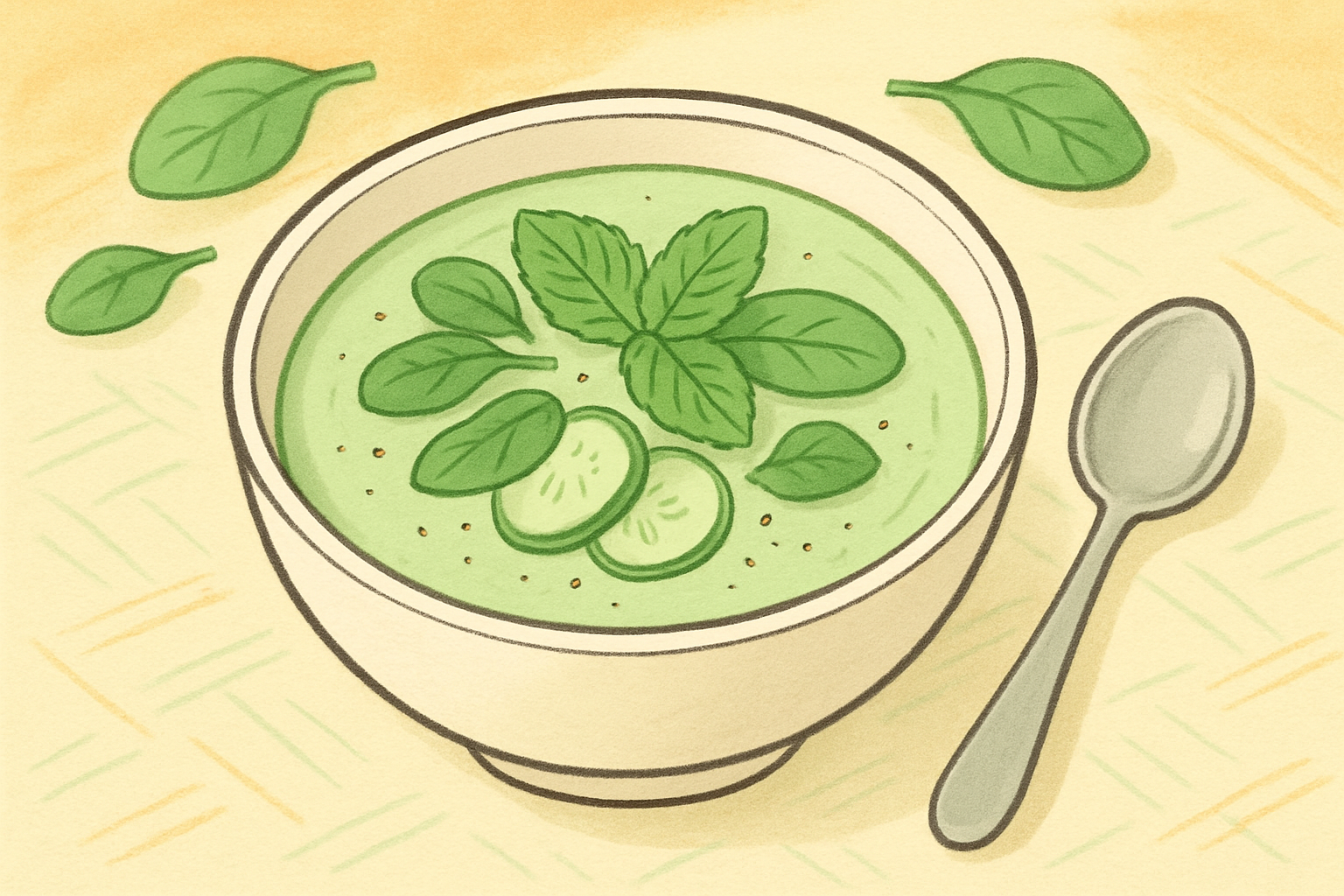 Cold summer garden soup nutrition facts — 123 kcal, 21.5g protein per soup bowl