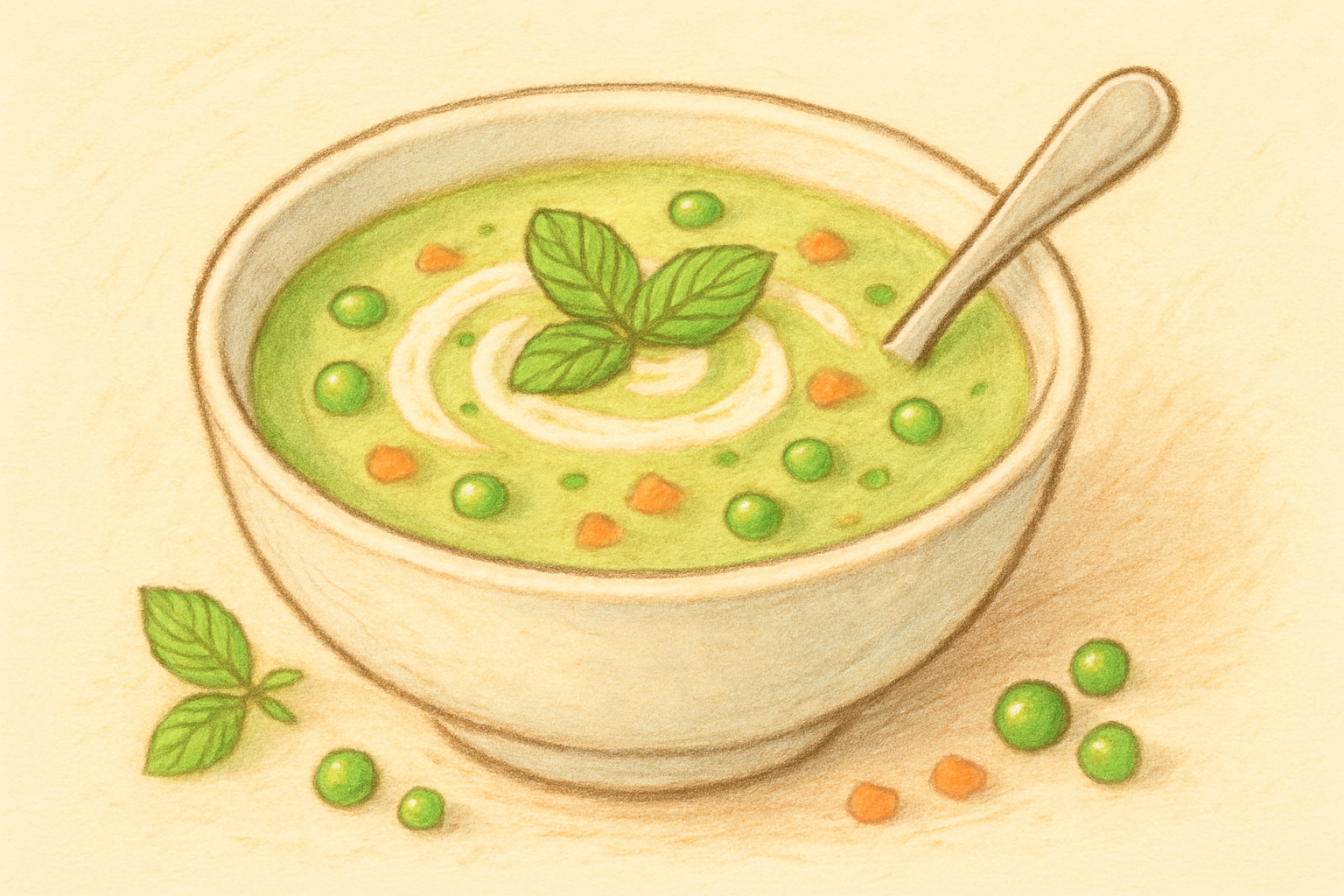 Cream of green peas soup — nutrition facts and gut health info
