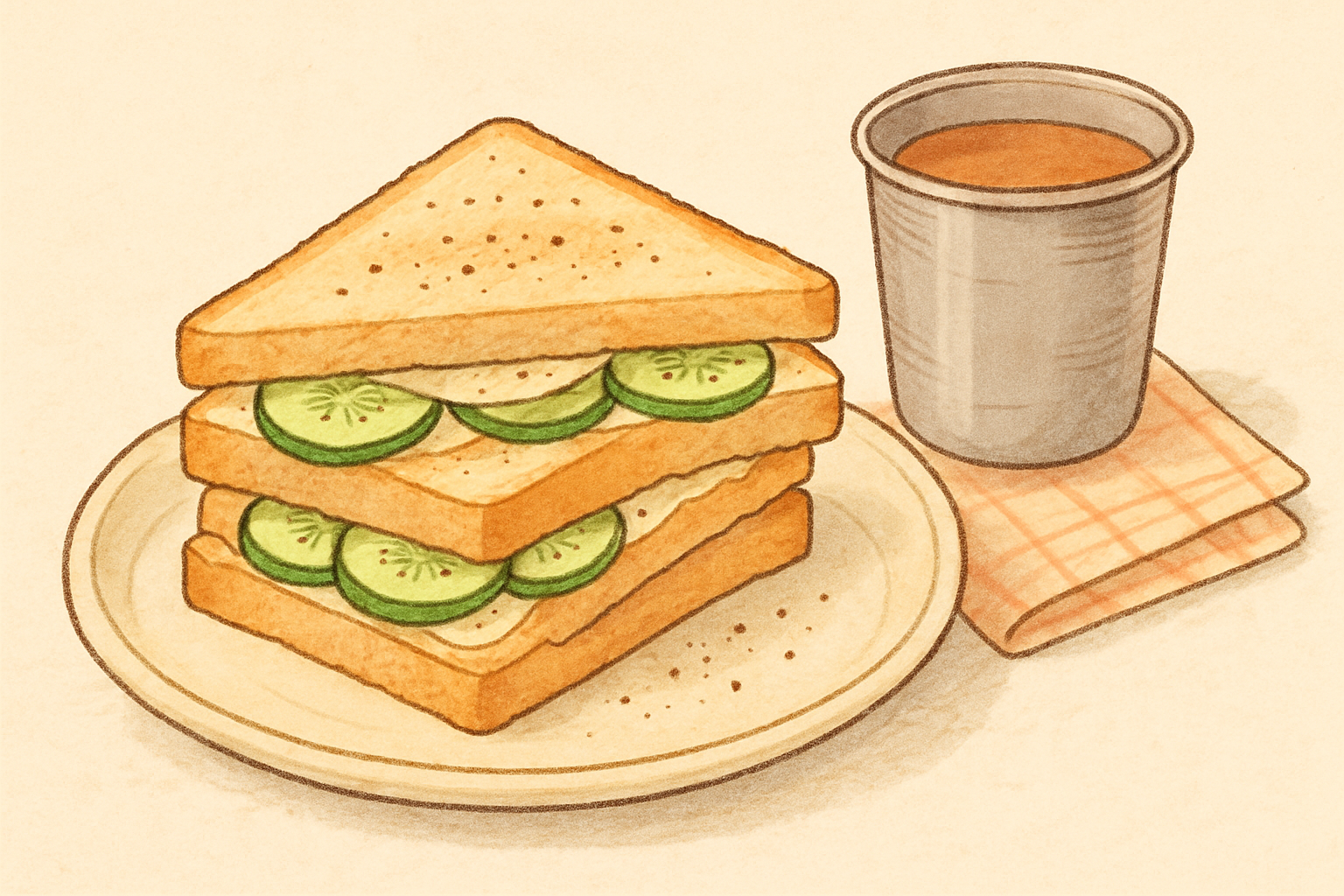 Cucumber sandwich (Kheere ka sandwich) — nutrition facts and gut health info
