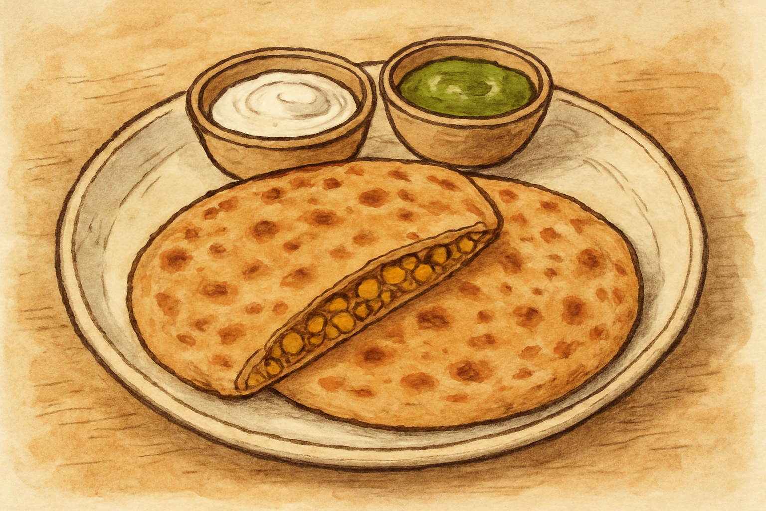 Dal parantha/paratha nutrition facts — 268.2 kcal, 6.8g protein per parantha