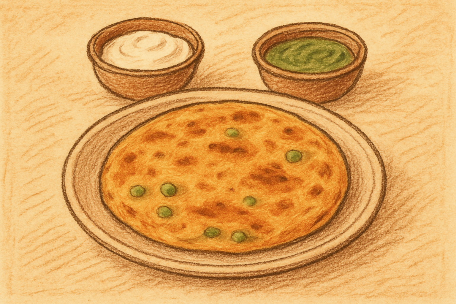 Pea parantha/paratha (Matar ka parantha/paratha) — nutrition facts and gut health info