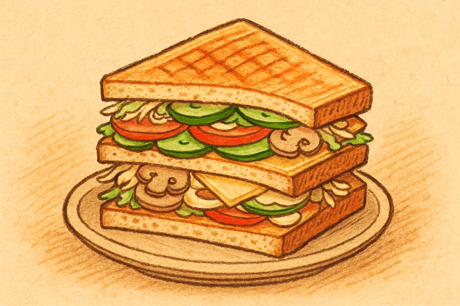 Vegetarian club sandwich — nutrition facts and gut health info